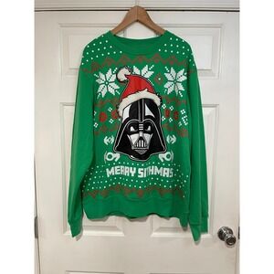 Star Wars‎ Merry Sithmas Darth Vader Ugly Christmas Sweater Knit Green Mens XL